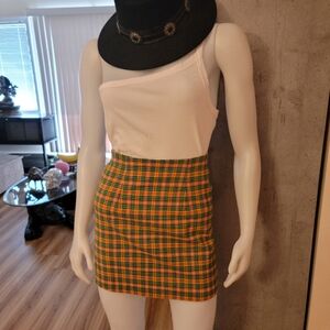 Vintage Gloria Plaid Mini Skirt Small y2k